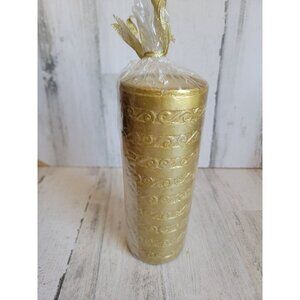 Large Glitter gold‎ pillar candle Xmas decor figure